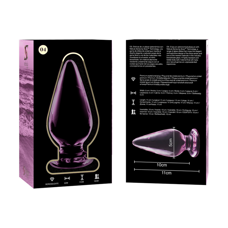 NEBULA SERIES BY IBIZA - PLUG ANAL MODÈLE 4 VERRE BOROSILICATE ROSE 11 CM -O- 5 CM NEBULA SERIES BY IBIZA