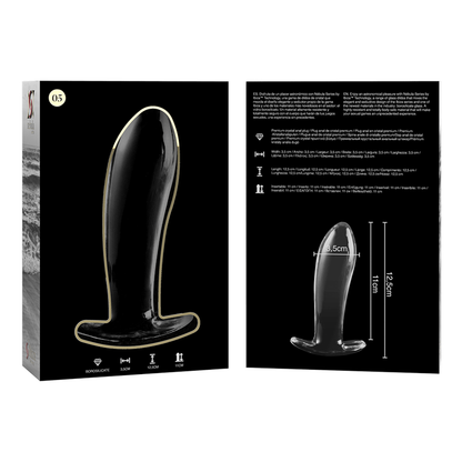 NEBULA SERIES BY IBIZA - PLUG ANAL MODÈLE 5 VERRE BOROSILICATE CLAIR 12.5 CM -O- 3.5 CM NEBULA SERIES BY IBIZA