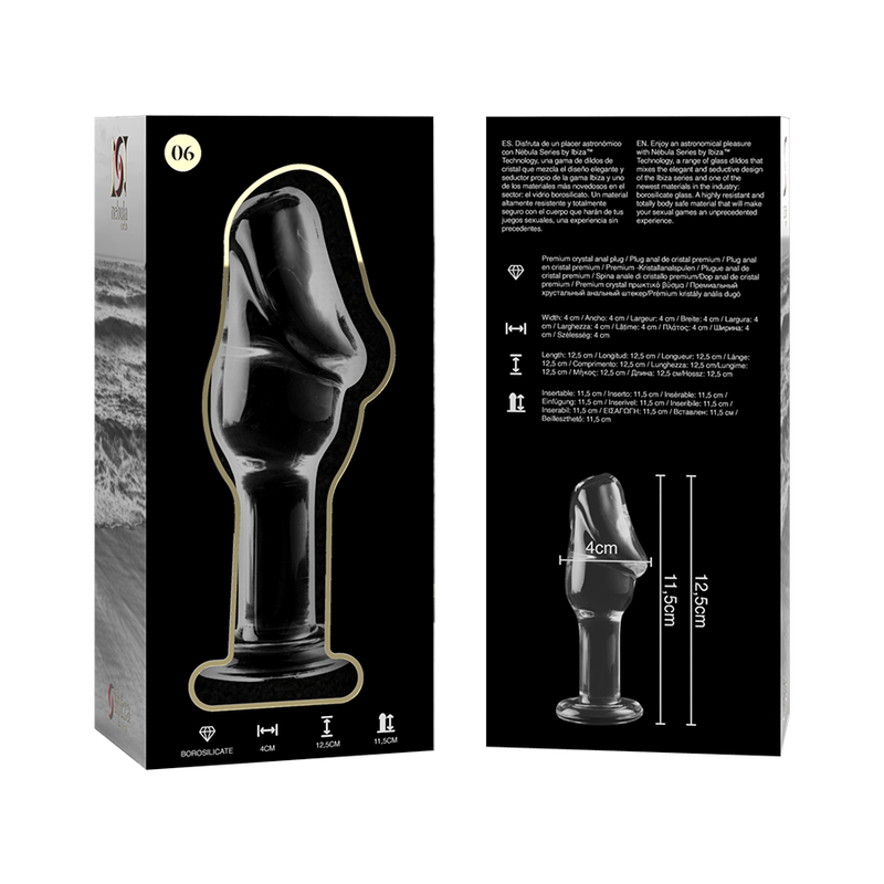 NEBULA SERIES BY IBIZA - PLUG ANAL MODÈLE 6 VERRE BOROSILICATE CLAIR 12.5 CM -O- 4 CM NEBULA SERIES BY IBIZA