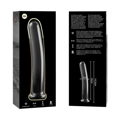 NEBULA SERIES BY IBIZA - MODÈLE 8 GODE EN VERRE BOROSILICATE CLAIR 14.5 CM -O- 2 CM NEBULA SERIES BY IBIZA