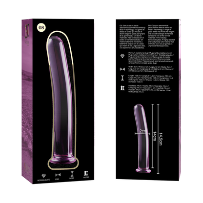 NEBULA SERIES BY IBIZA - MODÈLE 8 GODE EN VERRE BOROSILICATE ROSE 14.5 CM -O- 2 CM NEBULA SERIES BY IBIZA