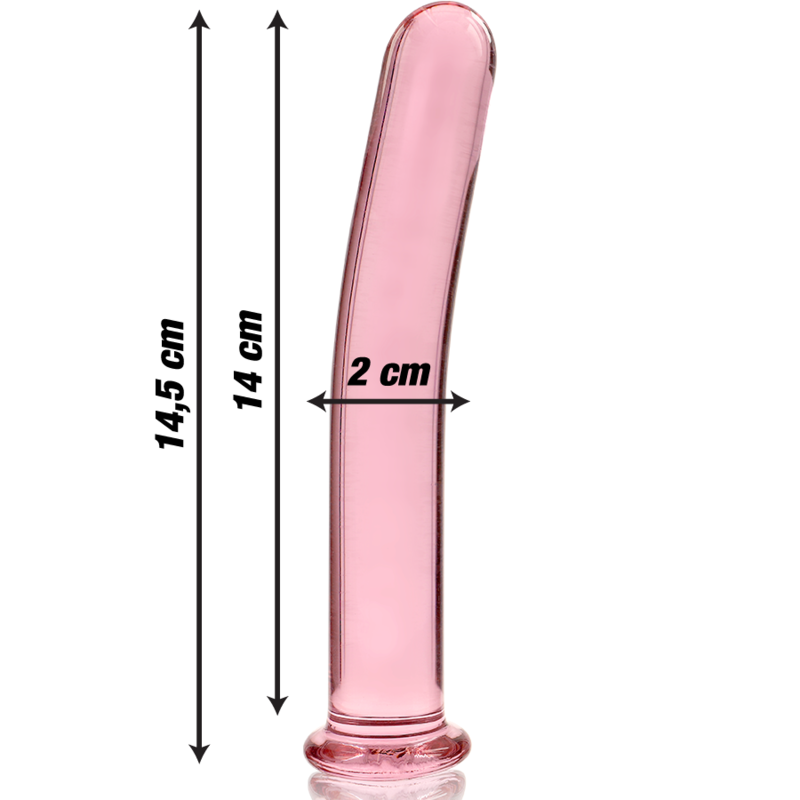 NEBULA SERIES BY IBIZA - MODÈLE 8 GODE EN VERRE BOROSILICATE ROSE 14.5 CM -O- 2 CM NEBULA SERIES BY IBIZA