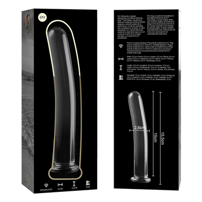 NEBULA SERIES BY IBIZA - MODÈLE 9 GODE EN VERRE BOROSILICATE CLAIR 15.5 CM -O- 2.5 CM NEBULA SERIES BY IBIZA