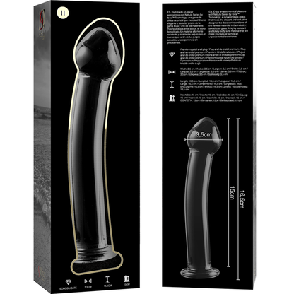 NEBULA SERIES BY IBIZA - MODÈLE 11 GODE EN VERRE BOROSILICATE CLAIR 16 CM -O- 3 CM NEBULA SERIES BY IBIZA