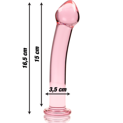 NEBULA SERIES BY IBIZA - MODÈLE 11 GODE EN VERRE BOROSILICATE ROSE 16 CM -O- 3 CM NEBULA SERIES BY IBIZA