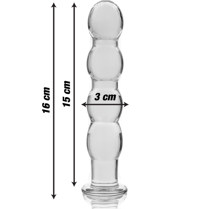 NEBULA SERIES BY IBIZA - MODÈLE 10 GODE EN VERRE BOROSILICATE CLAIR 16.5 CM -O- 3.5 CM NEBULA SERIES BY IBIZA