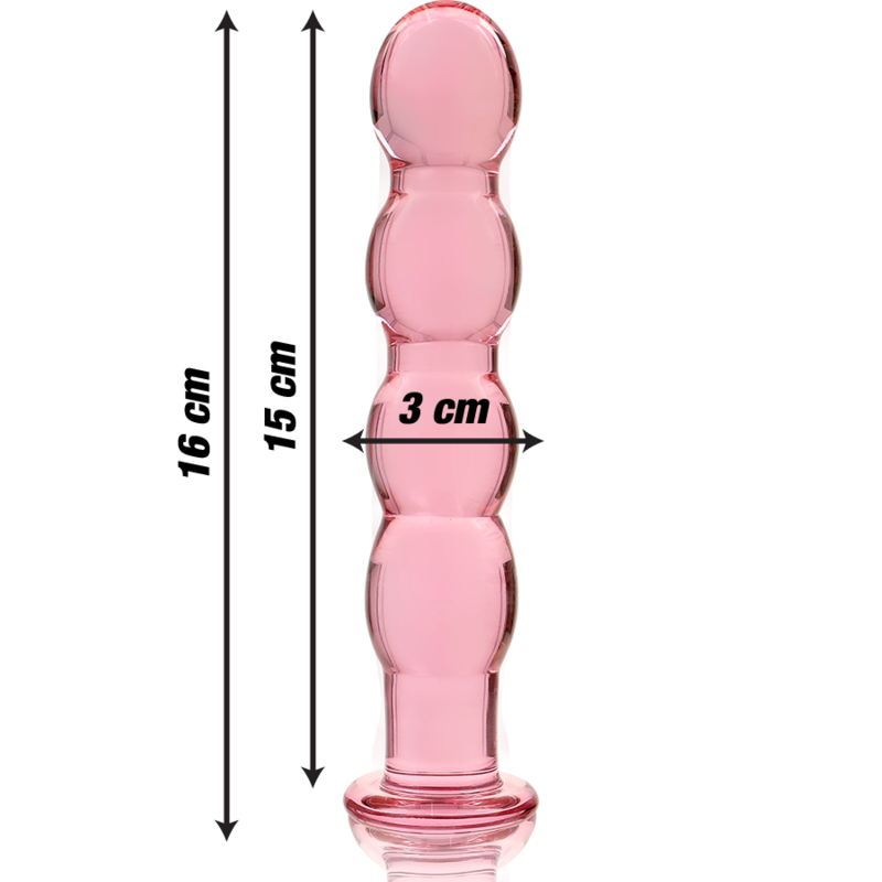 NEBULA SERIES BY IBIZA - MODÈLE 10 GODE EN VERRE BOROSILICATE ROSE 16.5 CM -O- 3.5 CM NEBULA SERIES BY IBIZA