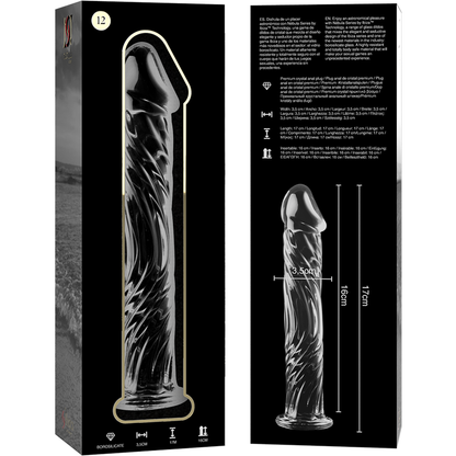 NEBULA SERIES BY IBIZA - MODÈLE 12 GODE EN VERRE BOROSILICATE CLAIR 17 CM -O- 3.5 CM NEBULA SERIES BY IBIZA