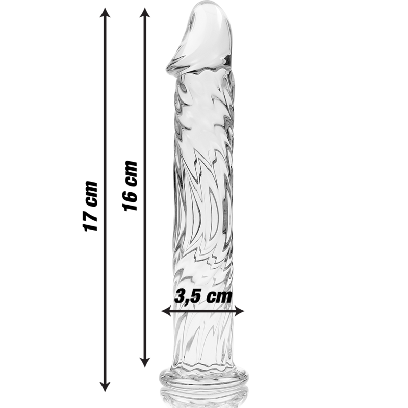 NEBULA SERIES BY IBIZA - MODÈLE 12 GODE EN VERRE BOROSILICATE CLAIR 17 CM -O- 3.5 CM NEBULA SERIES BY IBIZA