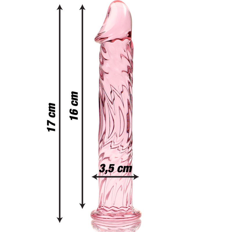 NEBULA SERIES BY IBIZA - MODÈLE 12 GODE EN VERRE BOROSILICATE ROSE 17 CM -O- 3.5 CM NEBULA SERIES BY IBIZA