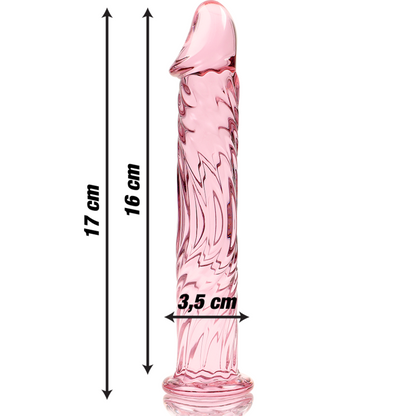 NEBULA SERIES BY IBIZA - MODÈLE 12 GODE EN VERRE BOROSILICATE ROSE 17 CM -O- 3.5 CM NEBULA SERIES BY IBIZA