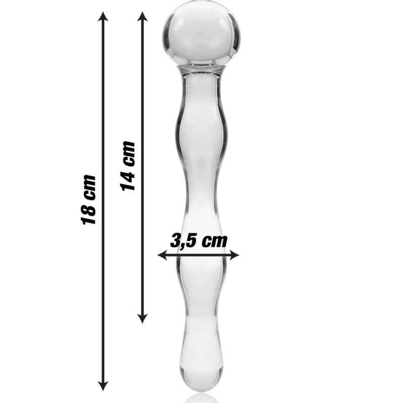 NEBULA SERIES BY IBIZA - MODÈLE 13 GODE EN VERRE BOROSILICATE CLAIR 18 CM -O- 3.5 CM NEBULA SERIES BY IBIZA