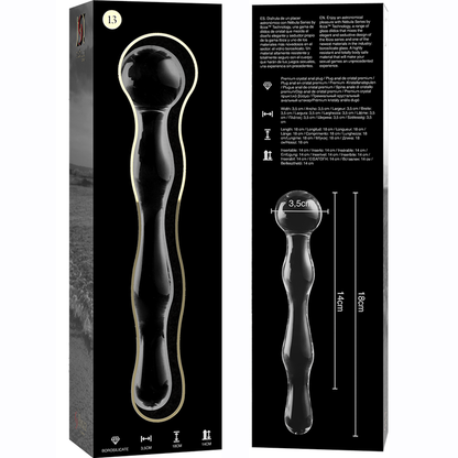 NEBULA SERIES BY IBIZA - MODÈLE 13 GODE EN VERRE BOROSILICATE CLAIR 18 CM -O- 3.5 CM NEBULA SERIES BY IBIZA