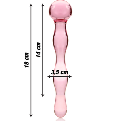 NEBULA SERIES BY IBIZA - MODÈLE 13 GODE EN VERRE BOROSILICATE ROSE 18 CM -O- 3.5 CM NEBULA SERIES BY IBIZA