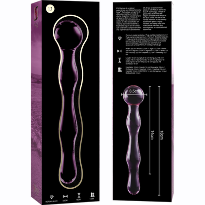NEBULA SERIES BY IBIZA - MODÈLE 13 GODE EN VERRE BOROSILICATE ROSE 18 CM -O- 3.5 CM NEBULA SERIES BY IBIZA