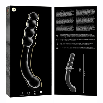 NEBULA SERIES BY IBIZA - MODÈLE 14 GODE EN VERRE BOROSILICATE CLAIR 18.5 CM -O- 3 CM NEBULA SERIES BY IBIZA