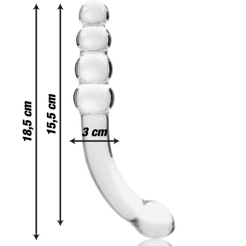 NEBULA SERIES BY IBIZA - MODÈLE 14 GODE EN VERRE BOROSILICATE CLAIR 18.5 CM -O- 3 CM NEBULA SERIES BY IBIZA