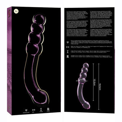 NEBULA SERIES BY IBIZA - MODÈLE 14 GODE EN VERRE BOROSILICATE ROSE 18.5 CM -O- 3 CM NEBULA SERIES BY IBIZA