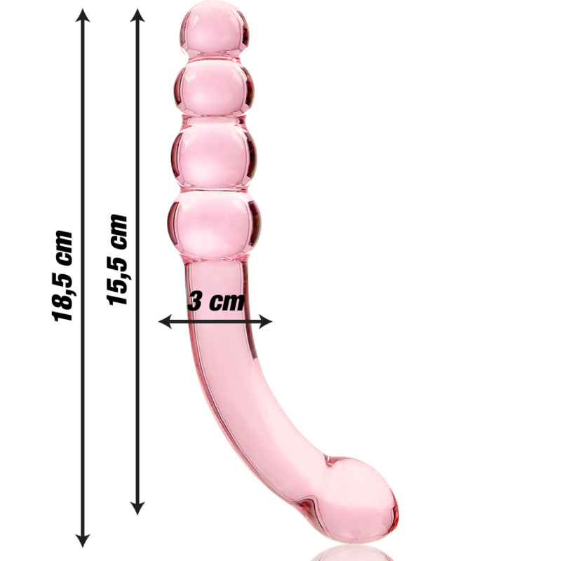 NEBULA SERIES BY IBIZA - MODÈLE 14 GODE EN VERRE BOROSILICATE ROSE 18.5 CM -O- 3 CM NEBULA SERIES BY IBIZA
