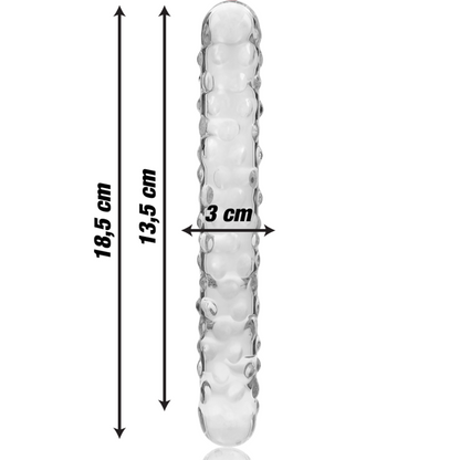 NEBULA SERIES BY IBIZA - MODÈLE 15 GODE EN VERRE BOROSILICATE CLAIR 18.5 CM -O- 3 CM NEBULA SERIES BY IBIZA