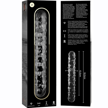 NEBULA SERIES BY IBIZA - MODÈLE 15 GODE EN VERRE BOROSILICATE CLAIR 18.5 CM -O- 3 CM NEBULA SERIES BY IBIZA