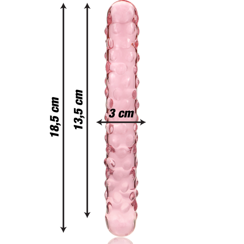 NEBULA SERIES BY IBIZA - MODÈLE 15 GODE EN VERRE BOROSILICATE ROSE 18.5 CM -O- 3 CM NEBULA SERIES BY IBIZA