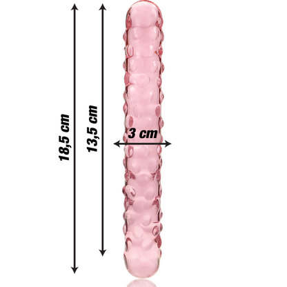 NEBULA SERIES BY IBIZA - MODÈLE 15 GODE EN VERRE BOROSILICATE ROSE 18.5 CM -O- 3 CM NEBULA SERIES BY IBIZA