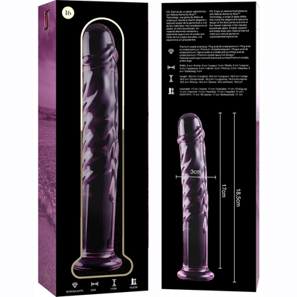 NEBULA SERIES BY IBIZA - MODÈLE 16 GODE EN VERRE BOROSILICATE ROSE 18.5 CM -O- 3 CM NEBULA SERIES BY IBIZA