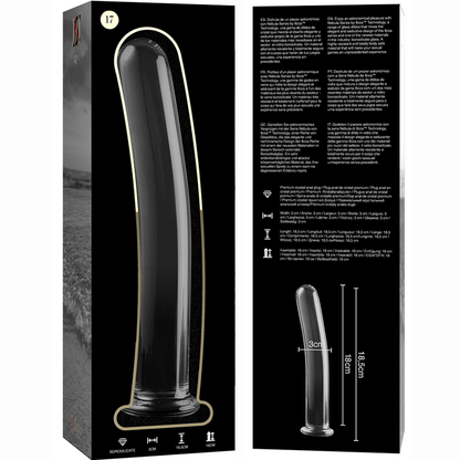 NEBULA SERIES BY IBIZA - MODÈLE 17 GODE EN VERRE BOROSILICATE CLAIR 18.5 CM -O- 3 CM NEBULA SERIES BY IBIZA