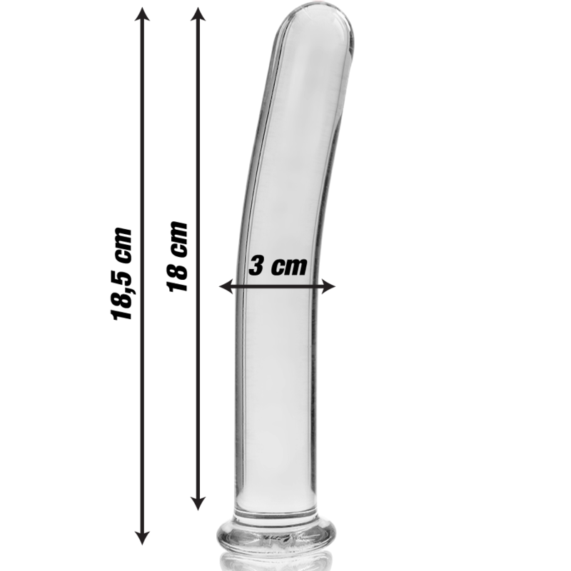 NEBULA SERIES BY IBIZA - MODÈLE 17 GODE EN VERRE BOROSILICATE CLAIR 18.5 CM -O- 3 CM NEBULA SERIES BY IBIZA