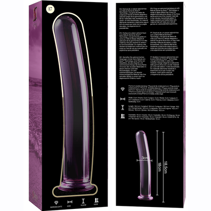 NEBULA SERIES BY IBIZA - MODÈLE 17 GODE EN VERRE BOROSILICATE ROSE 18.5 CM -O- 3 CM NEBULA SERIES BY IBIZA