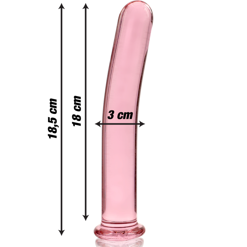 NEBULA SERIES BY IBIZA - MODÈLE 17 GODE EN VERRE BOROSILICATE ROSE 18.5 CM -O- 3 CM NEBULA SERIES BY IBIZA