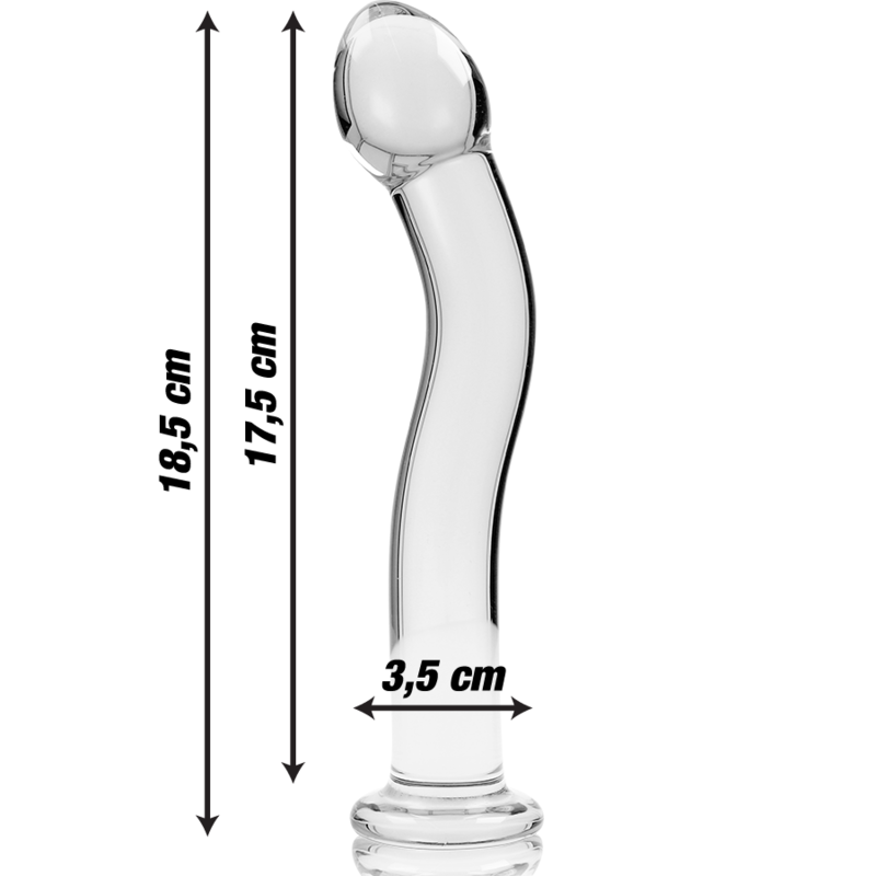 NEBULA SERIES BY IBIZA - MODÈLE 18 GODE EN VERRE BOROSILICATE CLAIR 18.5 CM -O- 3.5 CM NEBULA SERIES BY IBIZA