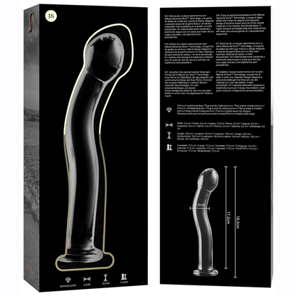 NEBULA SERIES BY IBIZA - MODÈLE 18 GODE EN VERRE BOROSILICATE CLAIR 18.5 CM -O- 3.5 CM NEBULA SERIES BY IBIZA