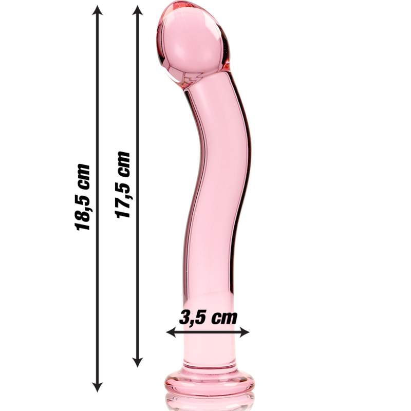 NEBULA SERIES BY IBIZA - MODÈLE 18 GODE EN VERRE BOROSILICATE ROSE 18.5 CM -O- 3.5 CM NEBULA SERIES BY IBIZA