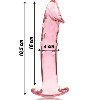 NEBULA SERIES BY IBIZA - MODÈLE 19 GODE EN VERRE BOROSILICATE ROSE 18.5 CM -O- 4 CM NEBULA SERIES BY IBIZA