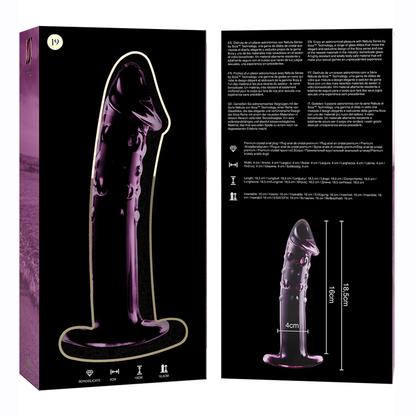NEBULA SERIES BY IBIZA - MODÈLE 19 GODE EN VERRE BOROSILICATE ROSE 18.5 CM -O- 4 CM NEBULA SERIES BY IBIZA