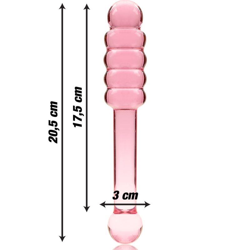 NEBULA SERIES BY IBIZA - MODÈLE 20 GODE EN VERRE BOROSILICATE ROSE 20.5 CM -O- 3 CM NEBULA SERIES BY IBIZA