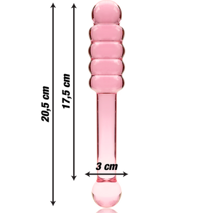 NEBULA SERIES BY IBIZA - MODÈLE 20 GODE EN VERRE BOROSILICATE ROSE 20.5 CM -O- 3 CM NEBULA SERIES BY IBIZA