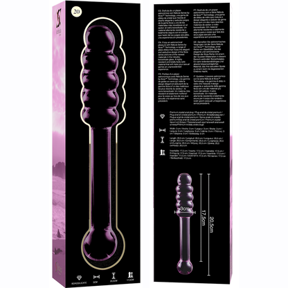NEBULA SERIES BY IBIZA - MODÈLE 20 GODE EN VERRE BOROSILICATE ROSE 20.5 CM -O- 3 CM NEBULA SERIES BY IBIZA