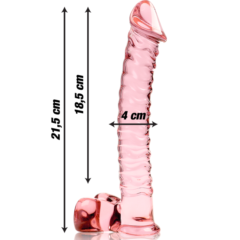 NEBULA SERIES BY IBIZA - MODÈLE 23 GODE EN VERRE BOROSILICATE ROSE 21.5 CM -O- 4 CM NEBULA SERIES BY IBIZA