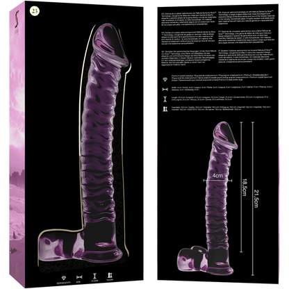 NEBULA SERIES BY IBIZA - MODÈLE 23 GODE EN VERRE BOROSILICATE ROSE 21.5 CM -O- 4 CM NEBULA SERIES BY IBIZA
