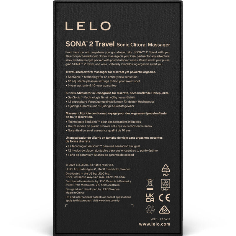 LELO - MASSEUR DE CLITORIS SONIQUE DE VOYAGE SONA 2 ROSE LELO