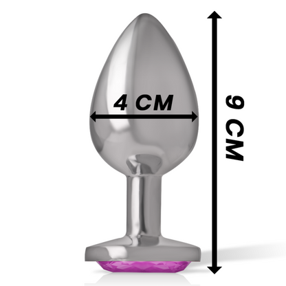INTENSE - PLUG ANAL EN MÉTAL ALUMINIUM AVEC CRISTAL ROSE TAILLE L INTENSE ANAL TOYS