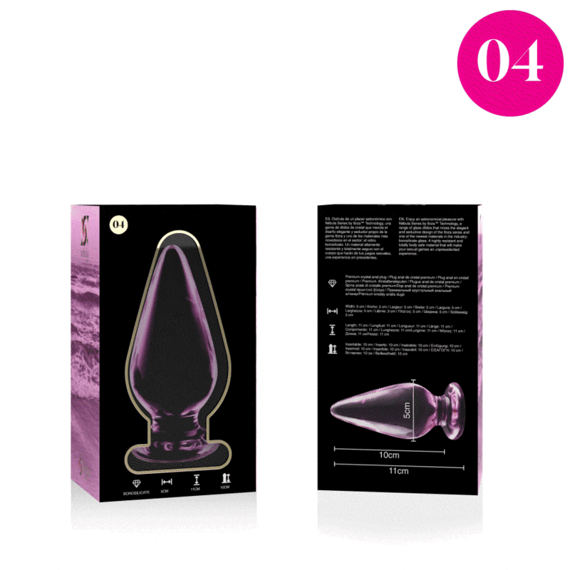NEBULA SERIES BY IBIZA - PLUG ANAL MODÈLE 4 VERRE BOROSILICATE ROSE 11 CM -O- 5 CM NEBULA SERIES BY IBIZA