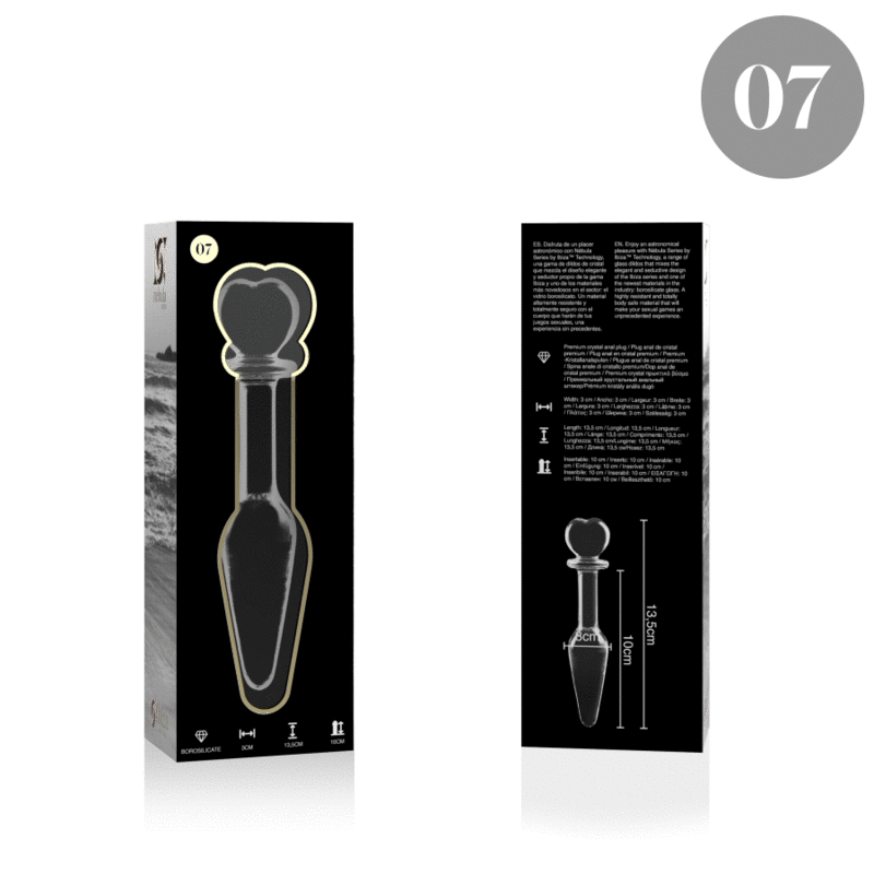 NEBULA SERIES BY IBIZA - PLUG ANAL MODÈLE 7 VERRE BOROSILICATE CLAIR 13.5 CM -O- 3 CM NEBULA SERIES BY IBIZA