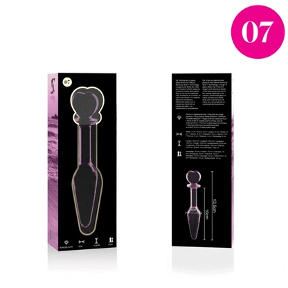 NEBULA SERIES BY IBIZA - PLUG ANAL MODÈLE 7 VERRE BOROSILICATE ROSE 13.5 CM -O- 3 CM NEBULA SERIES BY IBIZA