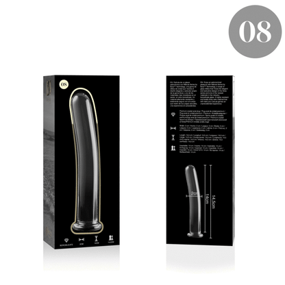 NEBULA SERIES BY IBIZA - MODÈLE 8 GODE EN VERRE BOROSILICATE CLAIR 14.5 CM -O- 2 CM NEBULA SERIES BY IBIZA