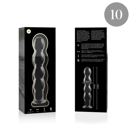 NEBULA SERIES BY IBIZA - MODÈLE 10 GODE EN VERRE BOROSILICATE CLAIR 16.5 CM -O- 3.5 CM NEBULA SERIES BY IBIZA