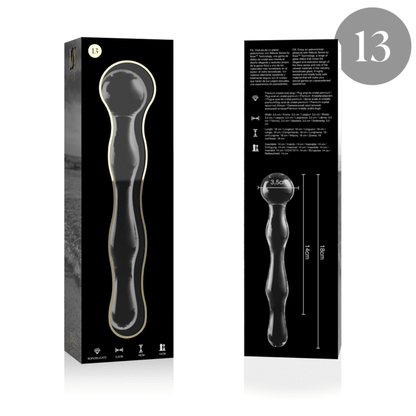 NEBULA SERIES BY IBIZA - MODÈLE 13 GODE EN VERRE BOROSILICATE CLAIR 18 CM -O- 3.5 CM NEBULA SERIES BY IBIZA
